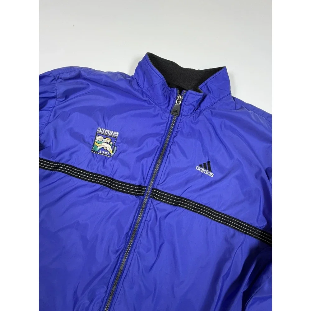 Vintage Adidas Windbreaker Jacket Gateriver Run 1997 Men's Size Large Blue